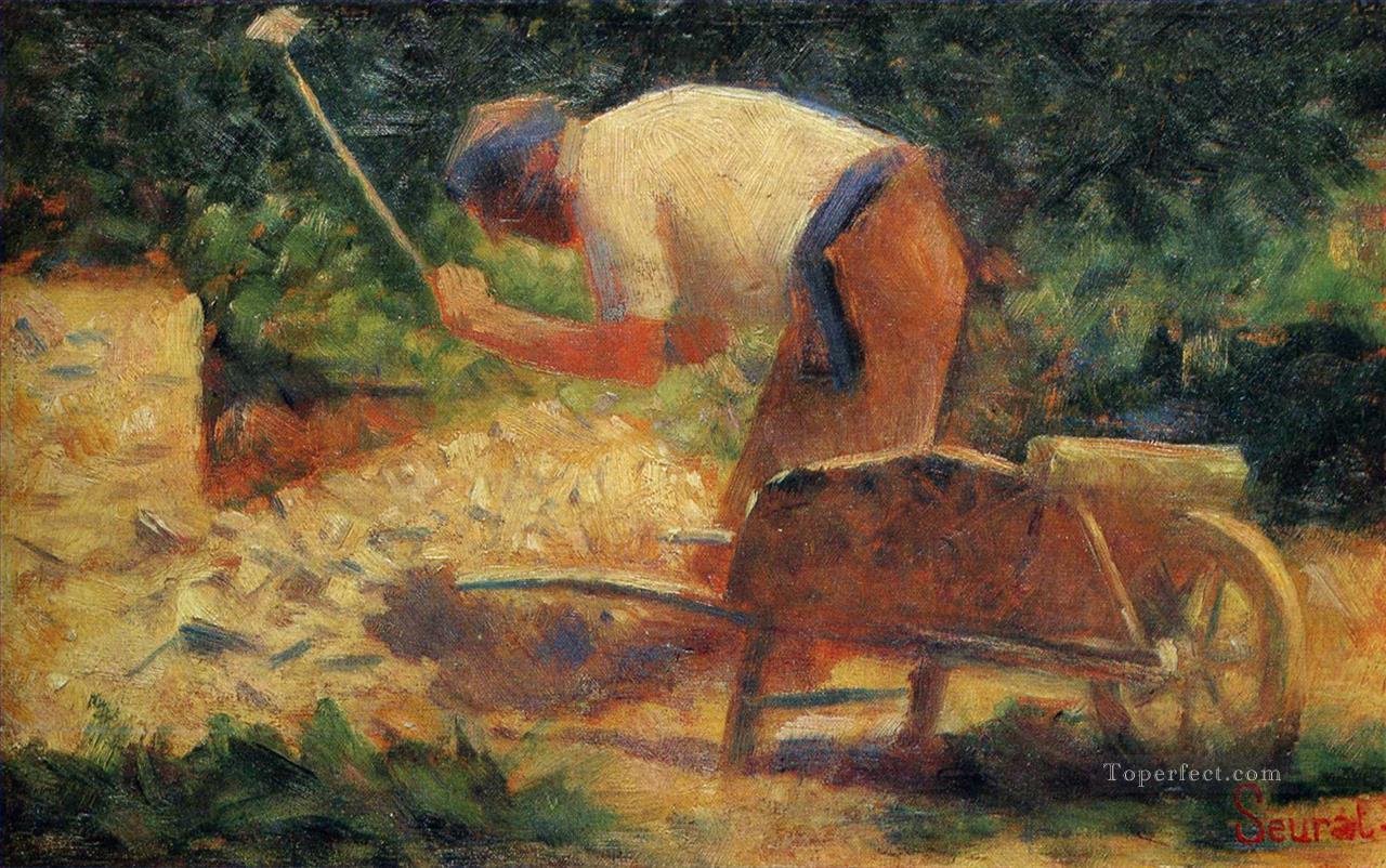 stone breaker and wheelbarrow le raincy 1883 Oil Paintings